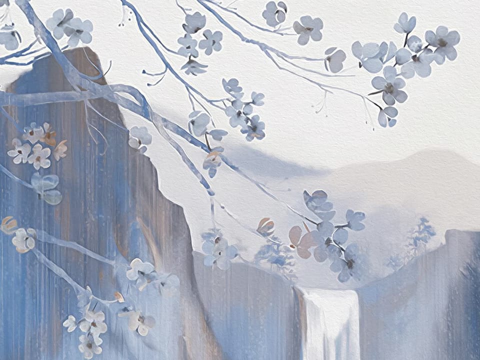 Fototapeta Żurawie na skale w górach fragment #2