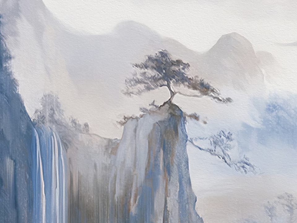 Fototapeta Żurawie na skale w górach fragment #3