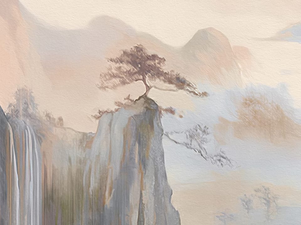 Fototapeta Krajobraz górski z wodospadami fragment #3