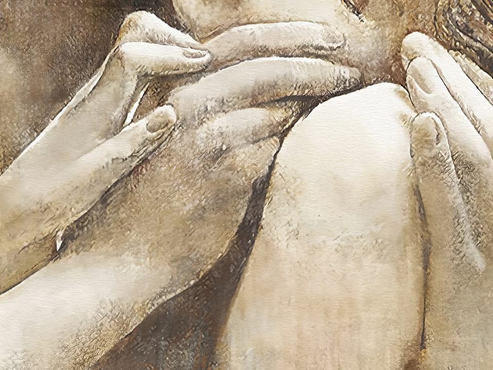 Fototapeta Para w objęciach z liśćmi fragment #1