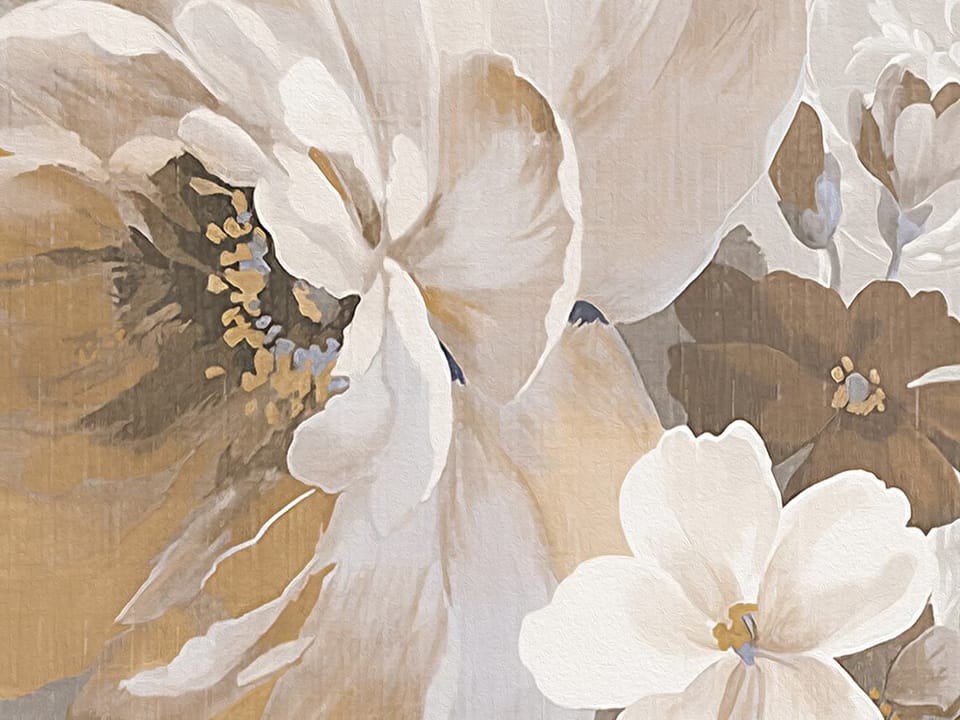 Fototapeta Kwiatowy wzór z dużymi kwiatami fragment #1