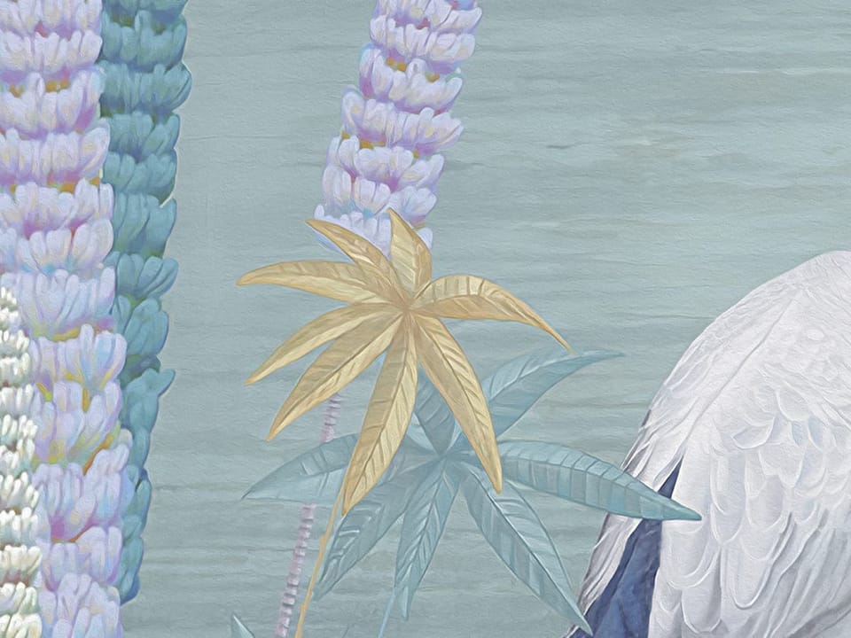 Fototapeta Żurawie wśród roślinności fragment #1