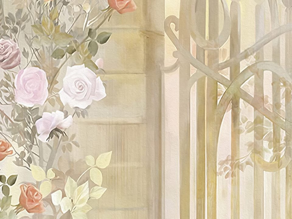 Fototapeta Romantyczny Ogród Kwiatowy fragment #1