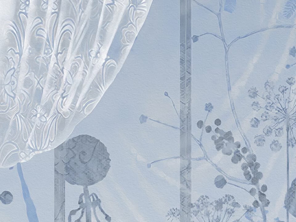 Fototapeta Firany z delikatnym wzorem fragment #1