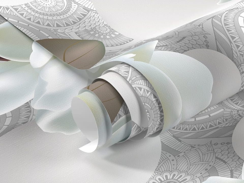 Fototapeta Białe kwiaty na gałęziach 3D fragment #1