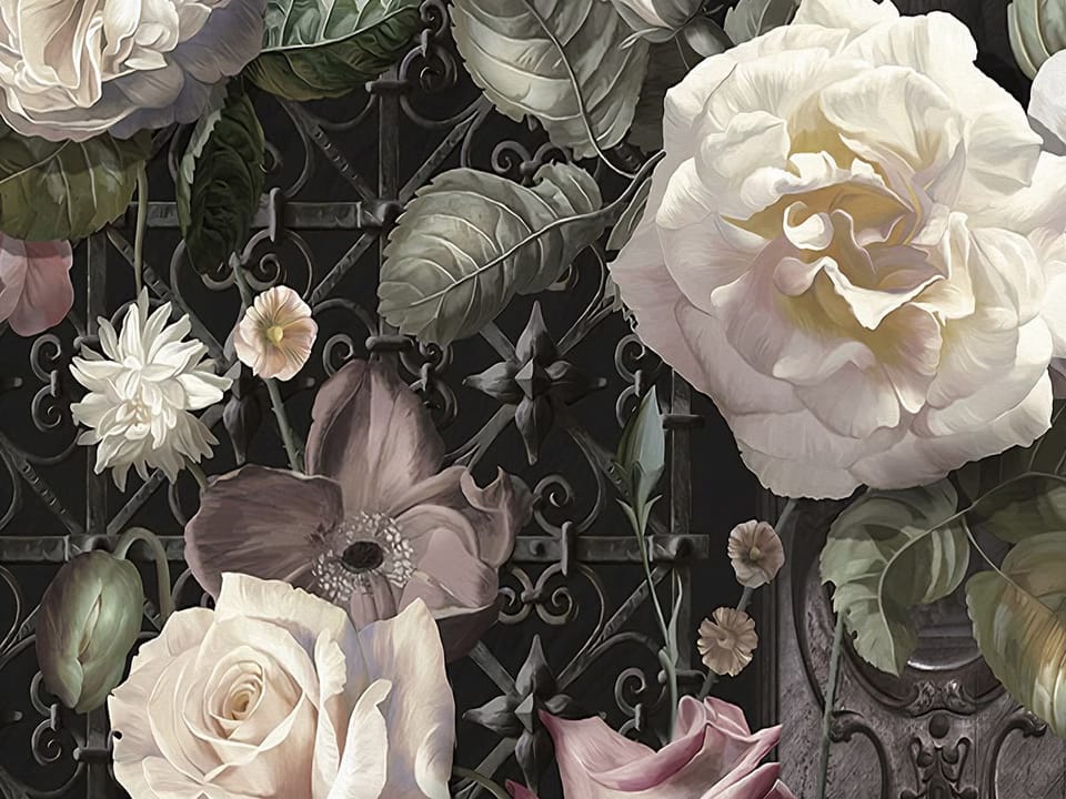 Fototapeta Kwiatowa Kompozycja na Ciemnym Tle fragment #2