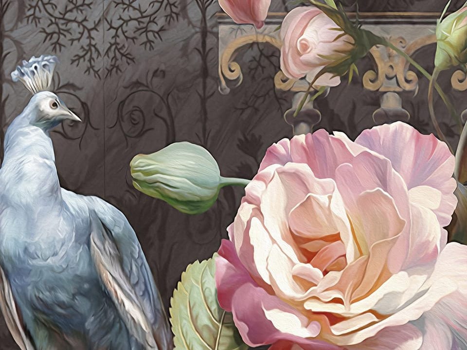 Fototapeta Bukiet Kwiatów na Ciemnym Tle fragment #1