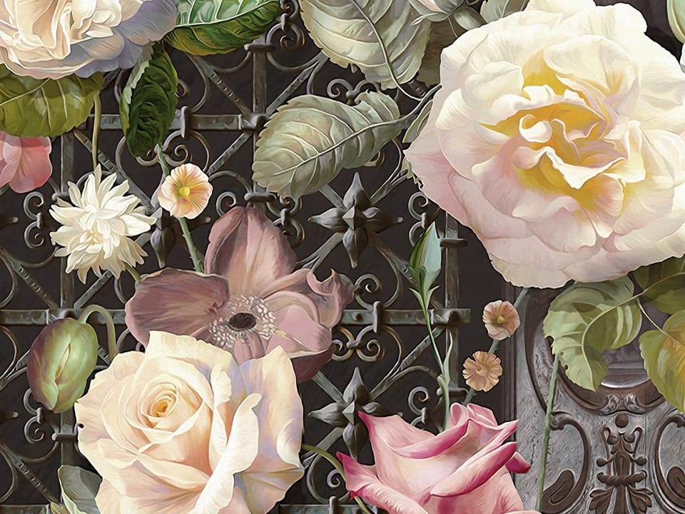 Fototapeta Bukiet Kwiatów na Ciemnym Tle fragment #2