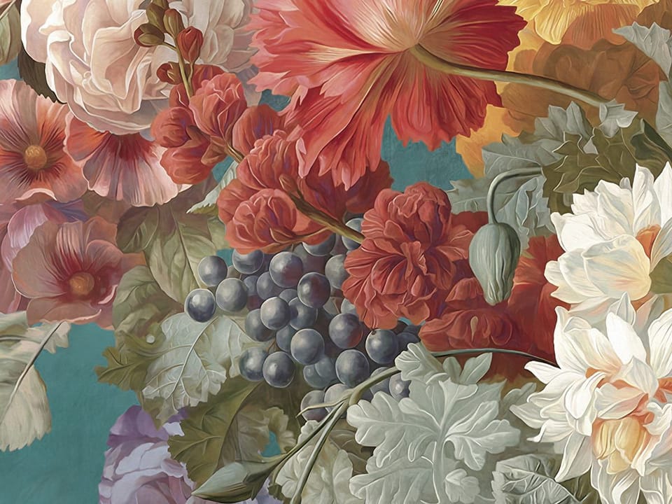 Fototapeta Bukiet Kwiatów w Ozdobnym Wazonie fragment #1