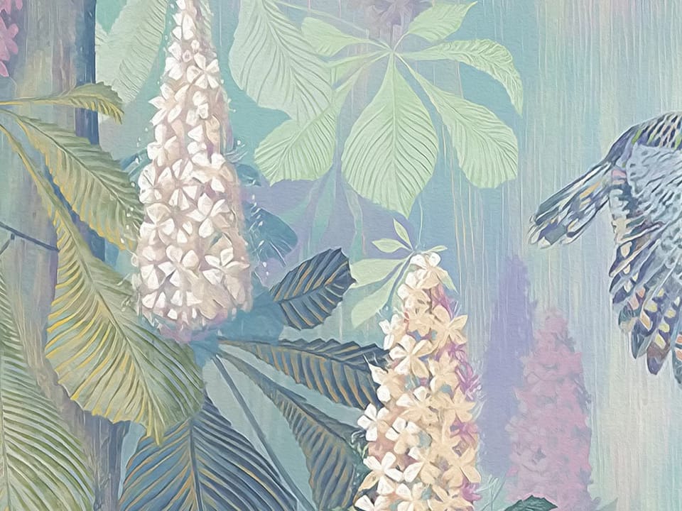 Fototapeta Kasztanowce na pastelowym tle fragment #2