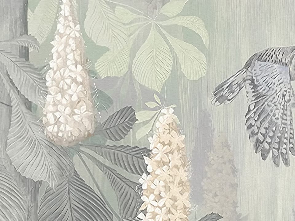 Fototapeta Kasztanowce i Kwiaty w Ogrodzie fragment #1