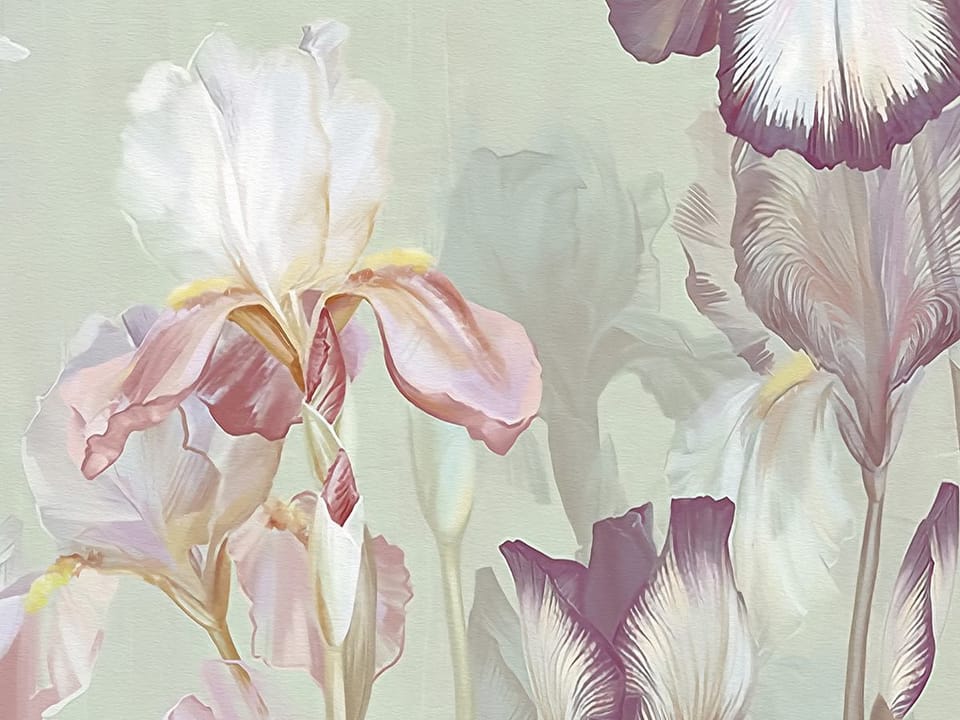 Fototapeta Kwiaty irysów na łące fragment #1