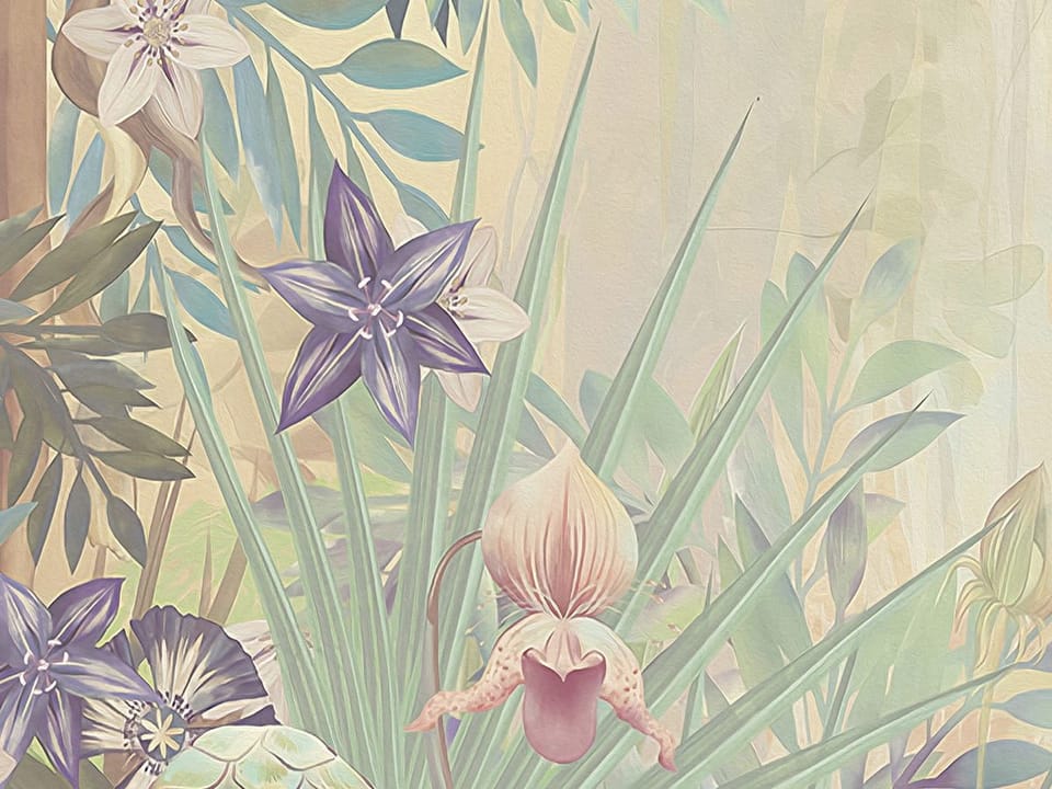 Fototapeta Dżungla z bujną roślinnością fragment #1