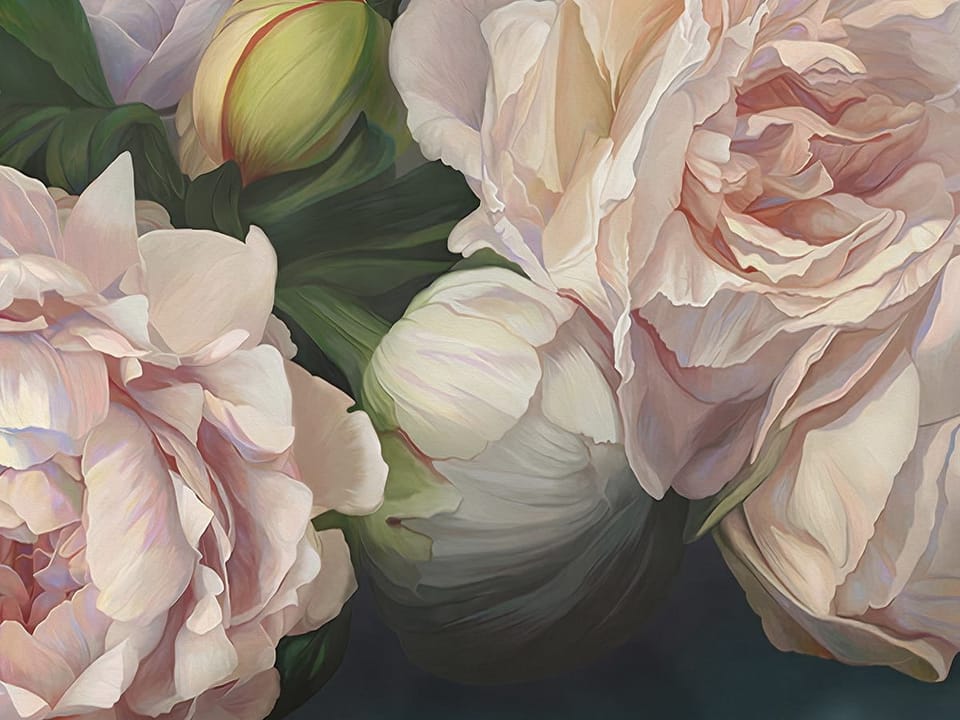 Fototapeta Bukiet białych i różowych piwonii fragment #1