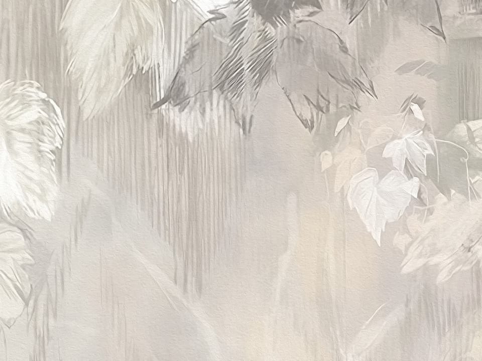 Fototapeta Delikatne liście na jasnym tle fragment #2