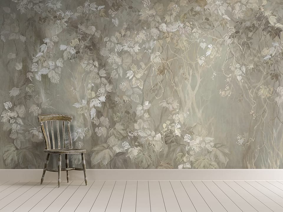 Fototapeta Zielone liście i gałęzie we wnętrzu przedpokoju