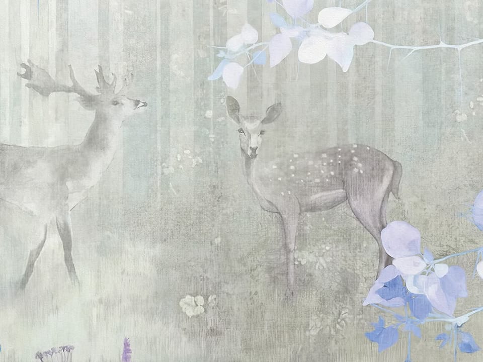 Fototapeta Gałęzie z Fioletowymi Kwiatami fragment #1