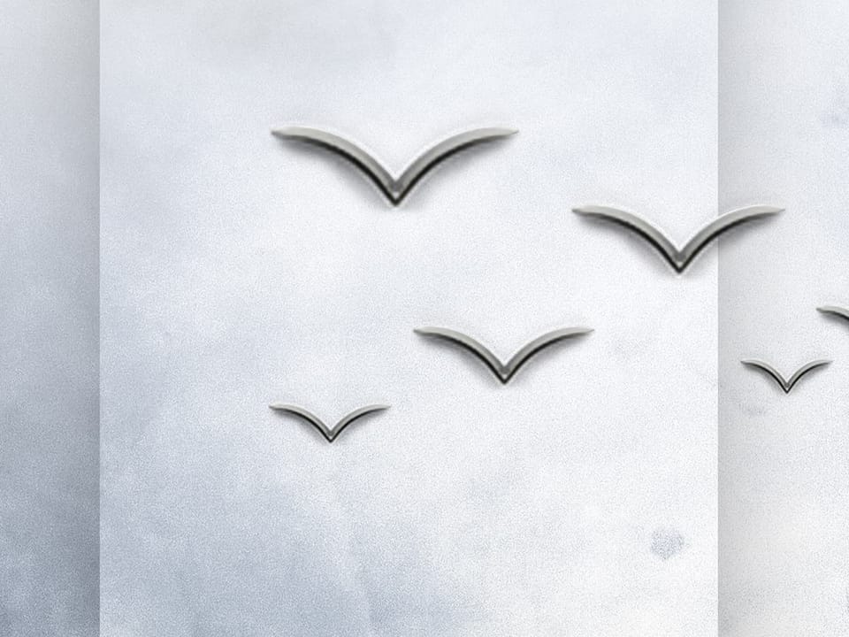 Fototapeta Geometryczne panele z ptakami fragment #2