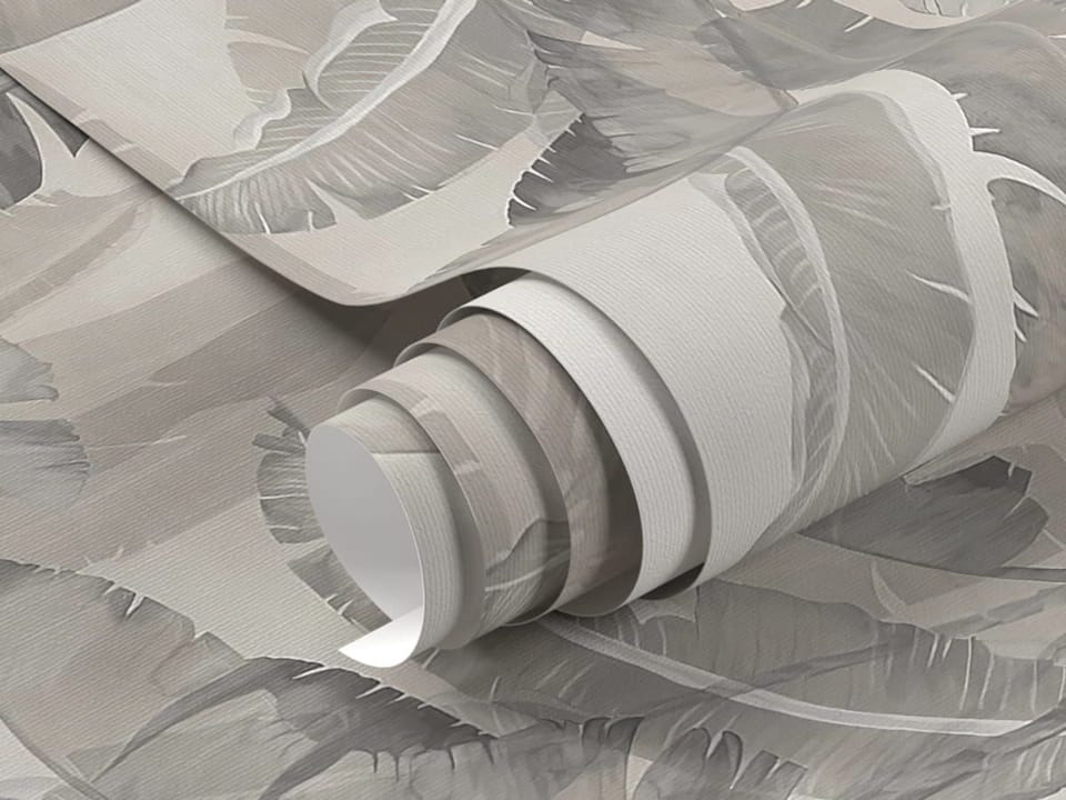 Fototapeta Tropikalne liście na jasnym tle fragment #1