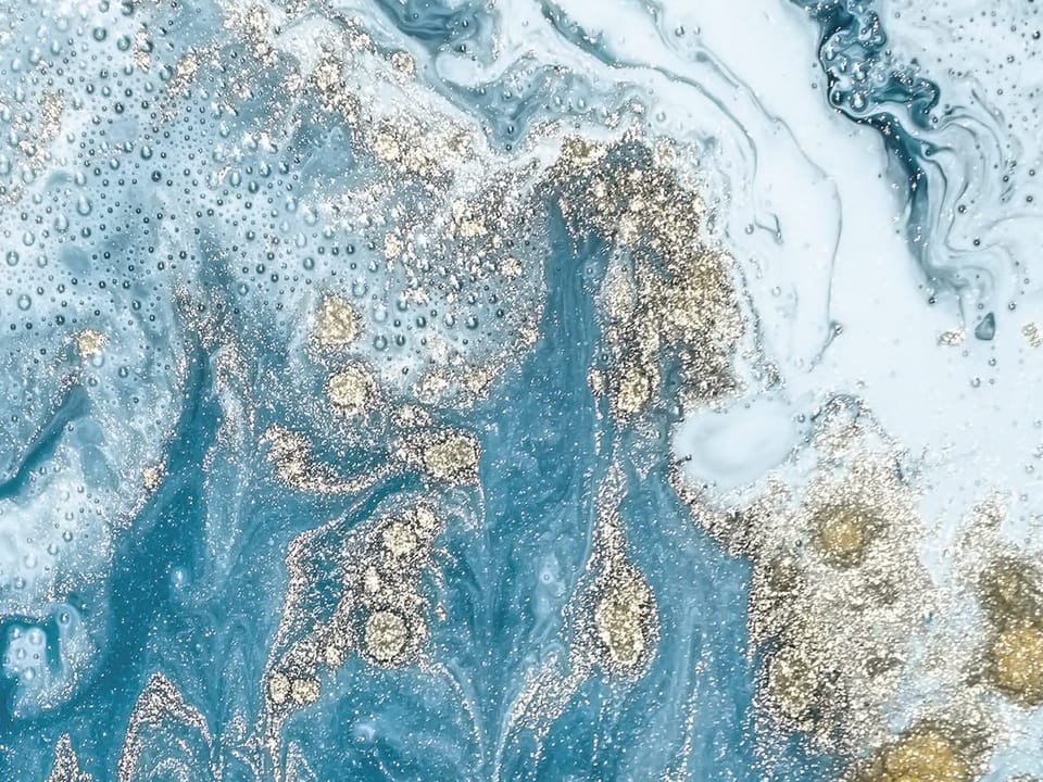 Fototapeta Abstrakcja z Niebieskim i Złotem fragment #1