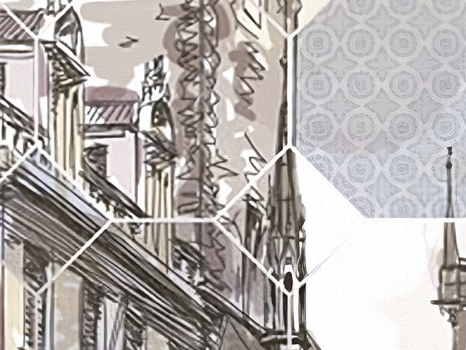 Fototapeta Miejskie kolumny i zabytki fragment #1