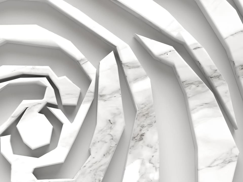 Fototapeta Abstrakcyjny Marmur z 3D Kwiatami fragment #1