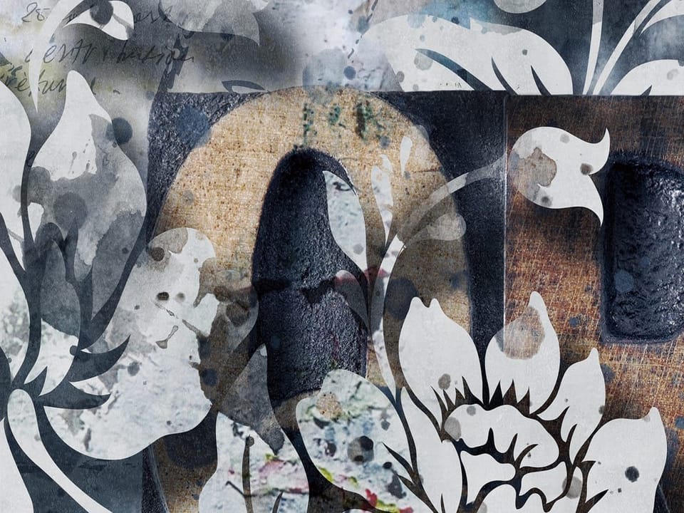 Fototapeta Kwiatowy wzór z literami fragment #1