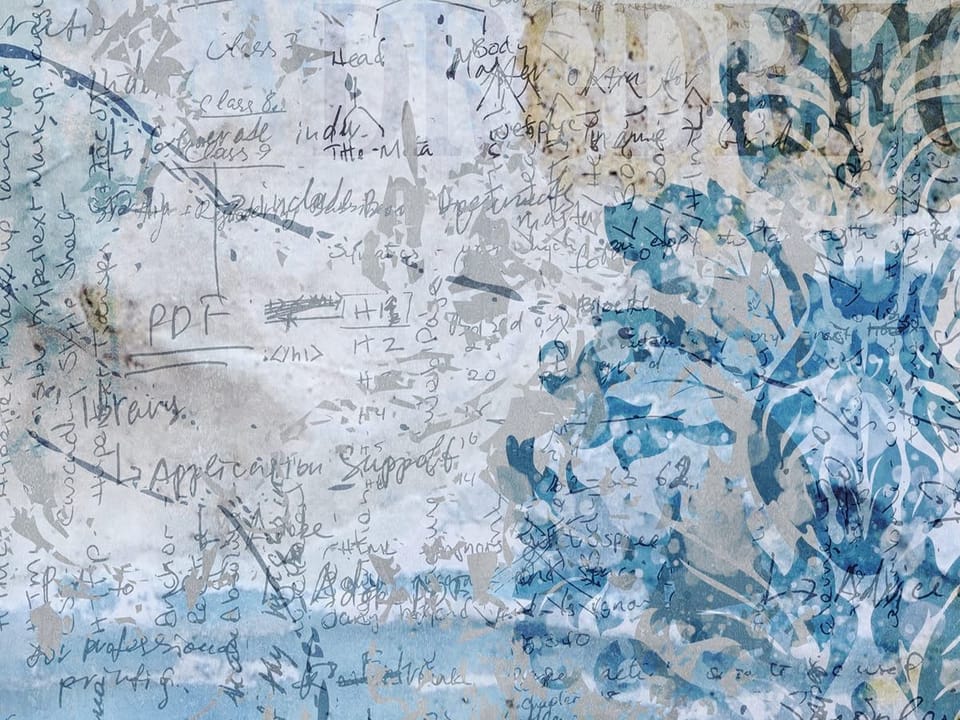 Fototapeta Kwiatowy wzór z literami fragment #2