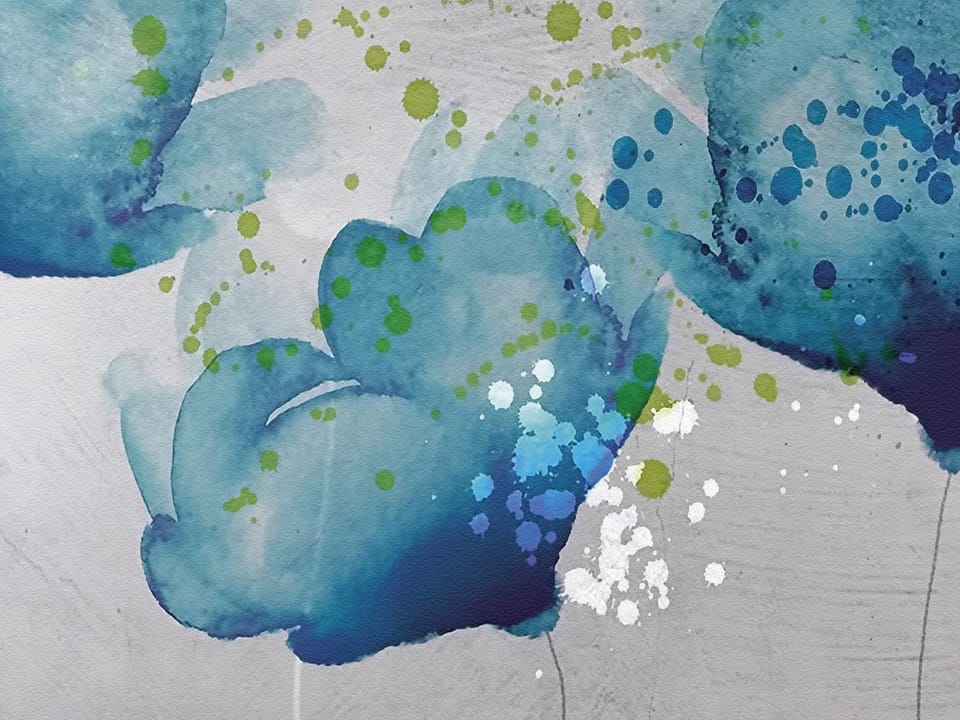 Fototapeta Niebieskie Kwiaty na Szarym Tle fragment #1