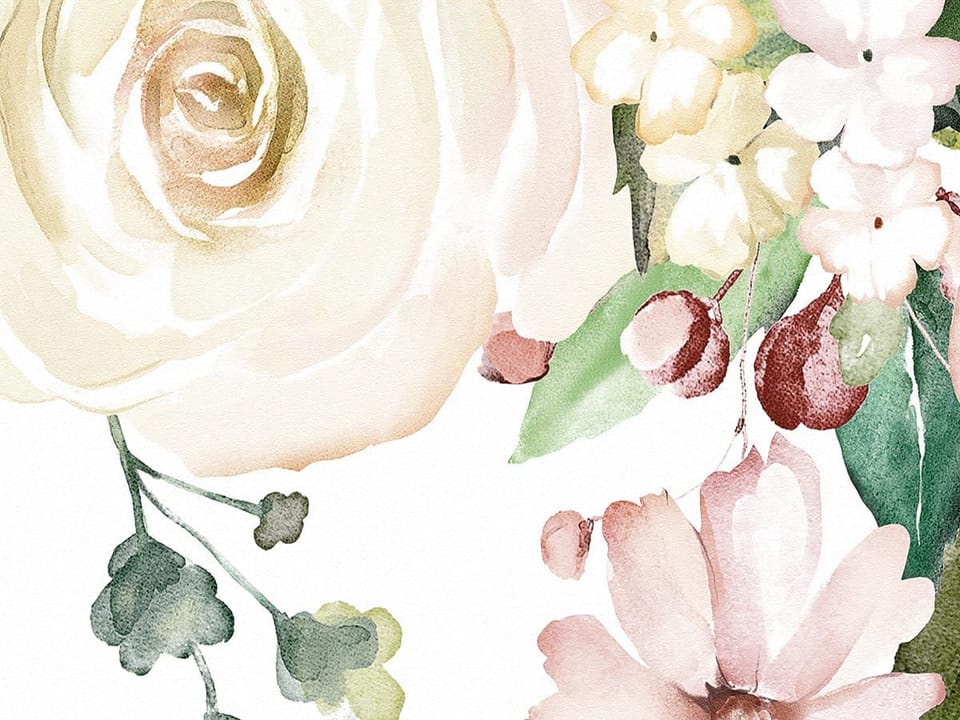 Fototapeta Delikatny wzór róż i liści fragment #1