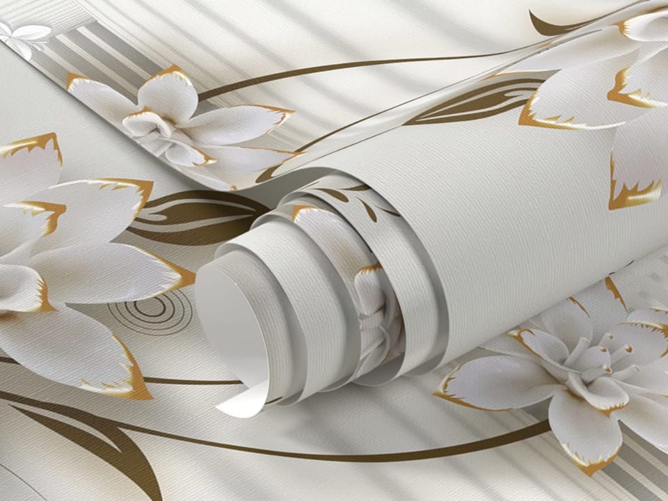 Fototapeta Białe kwiaty w złotym tunelu fragment #1