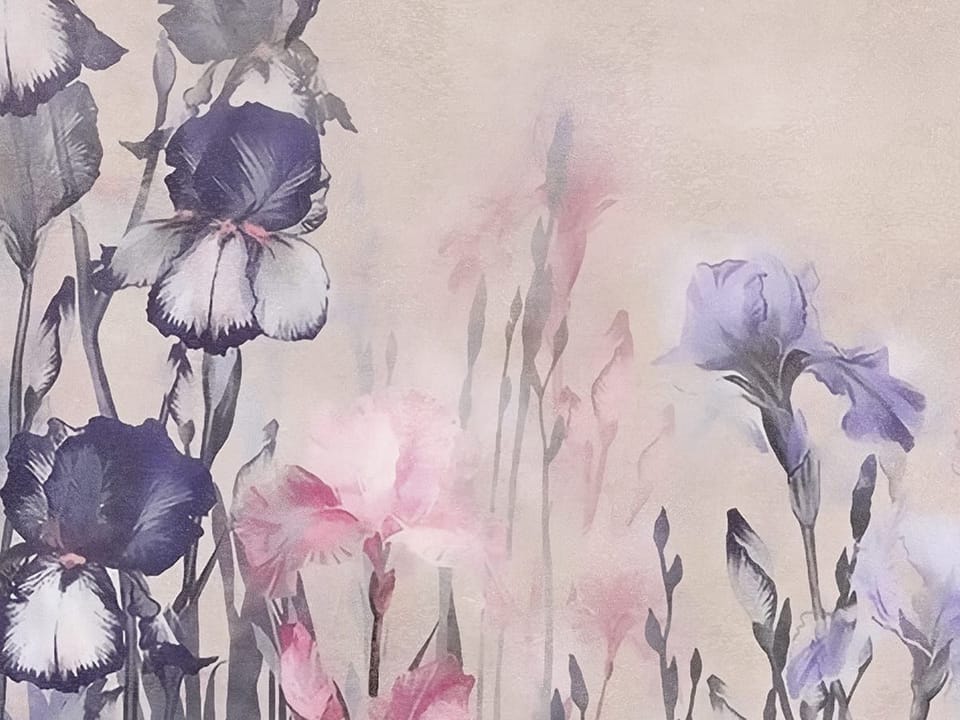 Fototapeta Pastelowe kwiaty polne fragment #1