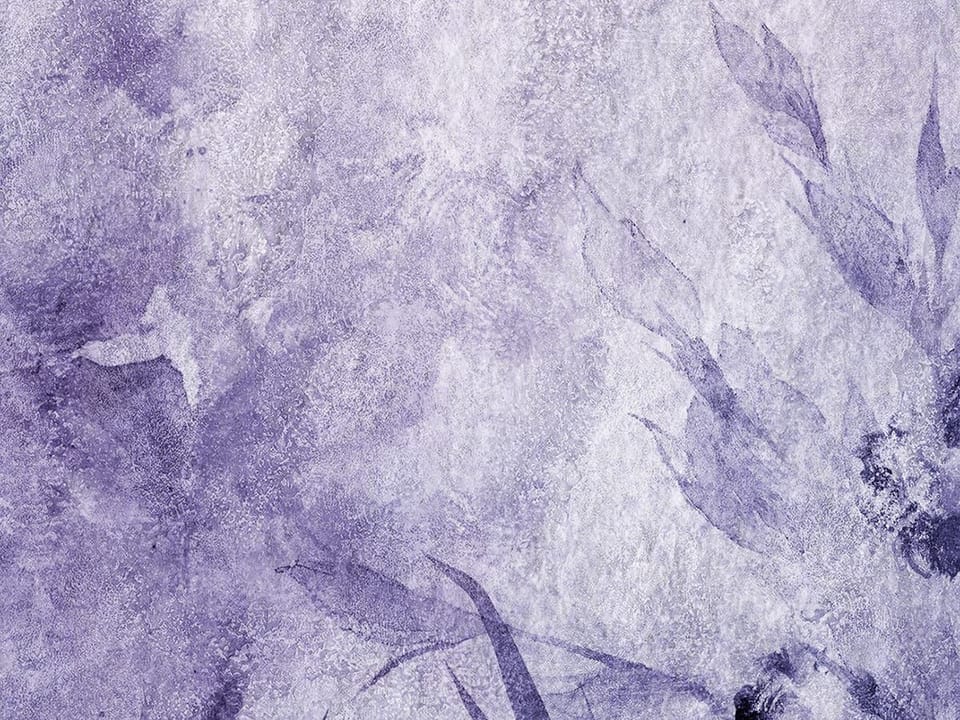 Fototapeta Fioletowe kwiaty na akwareli fragment #2