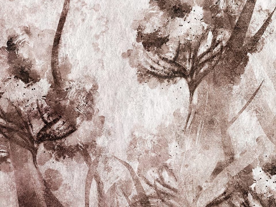 Fototapeta Delikatne kwiaty na akwareli fragment #1