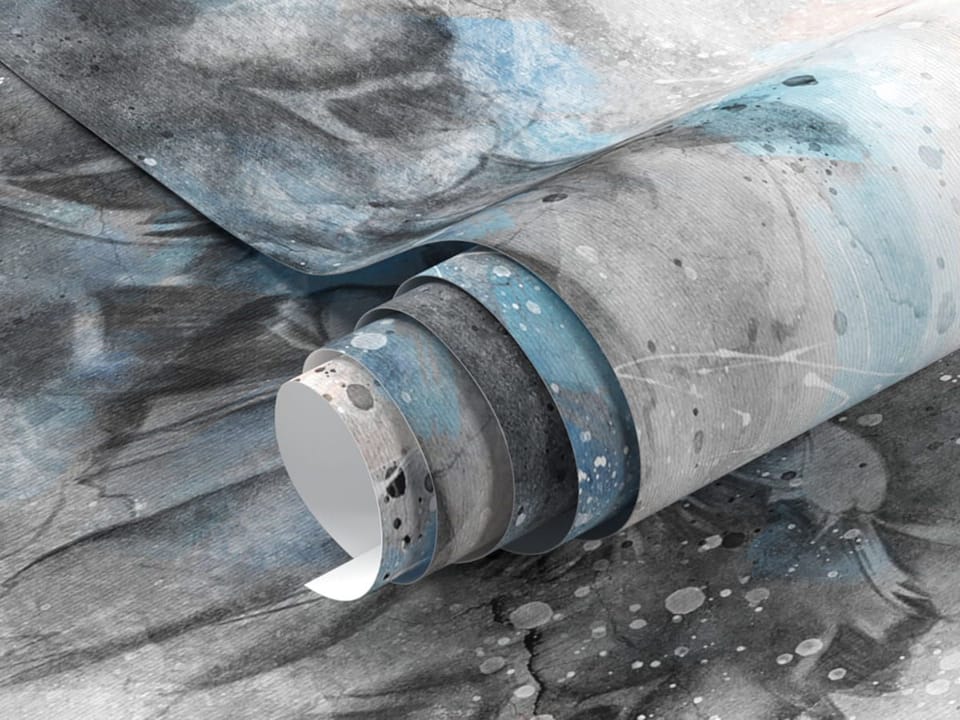 Fototapeta Abstrakcyjne kwiaty w szarości fragment #1