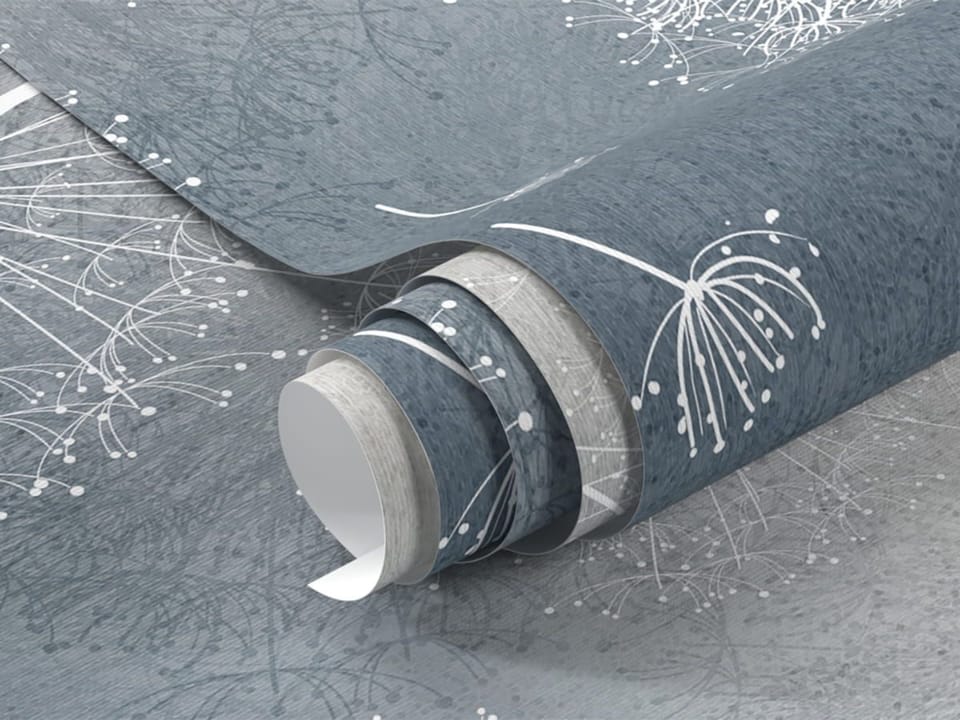 Fototapeta Białe dmuchawce na szarym tle fragment #1