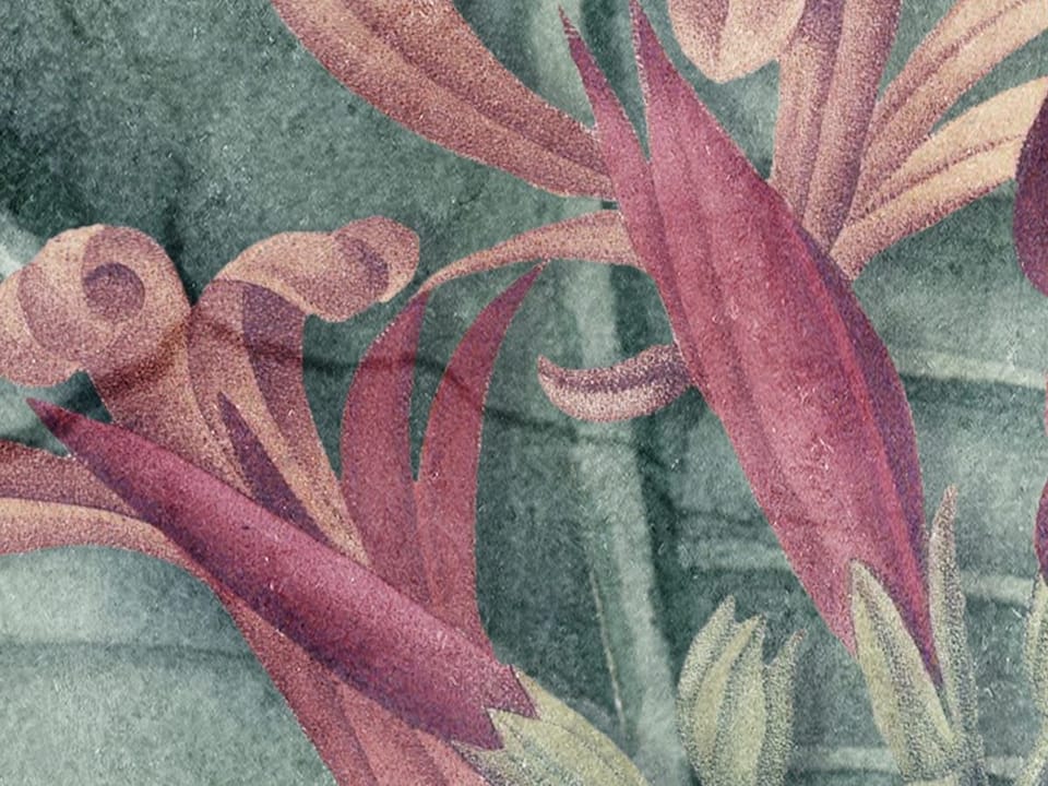 Fototapeta Tropikalne liście i kwiaty fragment #3