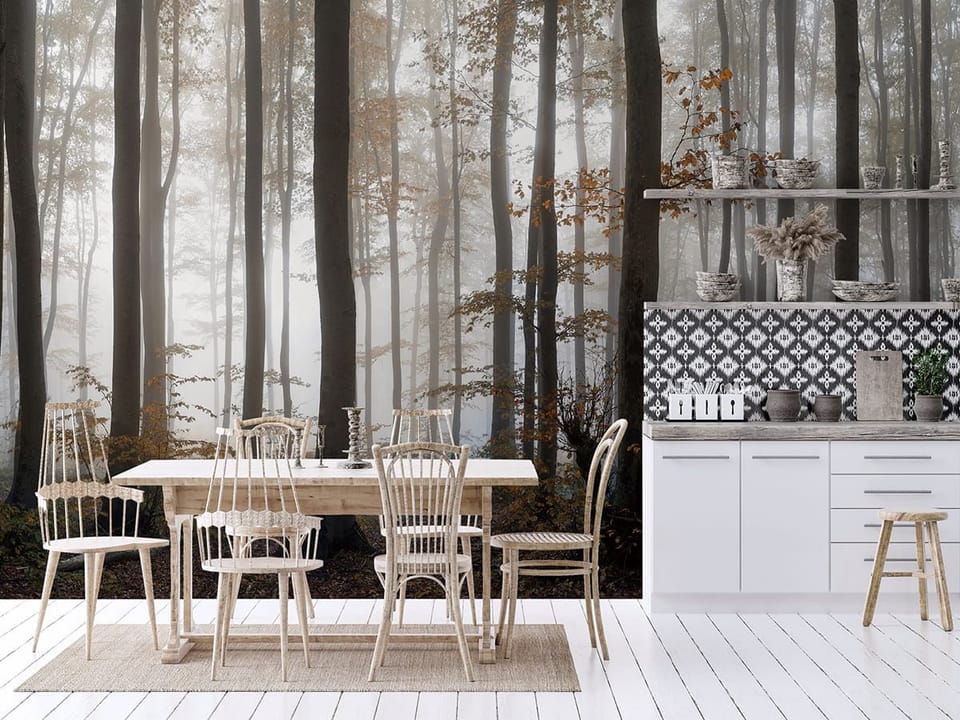 Fototapeta Tajemniczy Las z Mgłą we wnętrzu kuchni