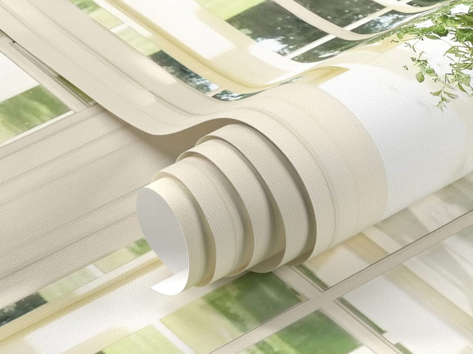 Fototapeta Widok z okna z roślinami fragment #1