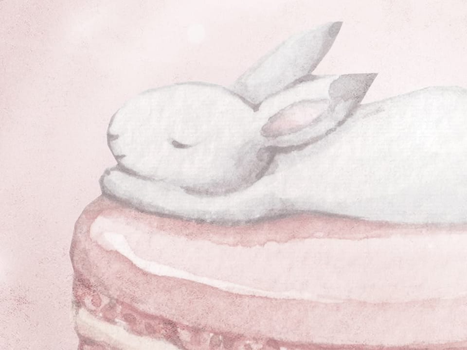 Fototapeta Królik na tle chmur z balonami fragment #2