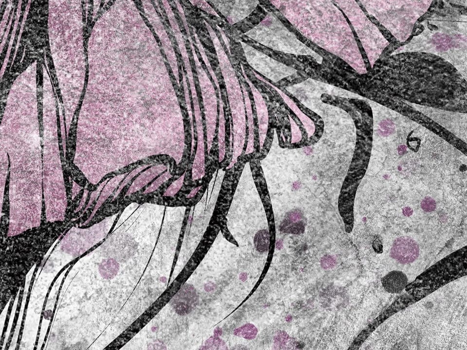 Fototapeta Kwiatowa gałąź na abstrakcyjnym tle fragment #1