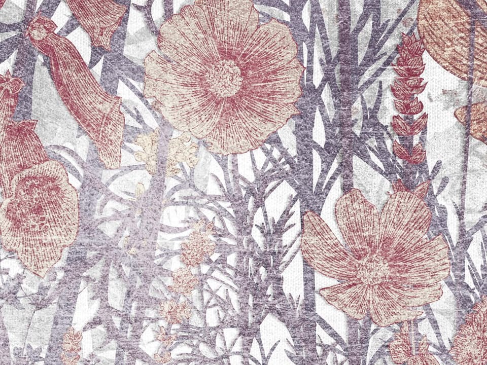 Fototapeta Kwiaty na tle szarego nieba fragment #2