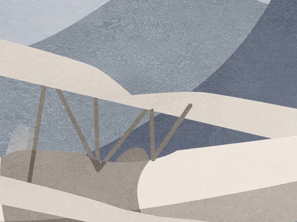 Fototapeta Samoloty nad Pastelowymi Górami fragment #2