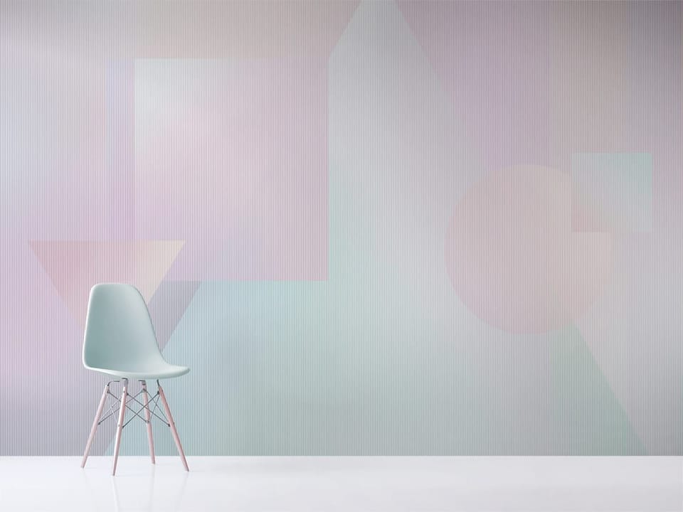 Fototapeta Geometryczne kształty w pastelach we wnętrzu przedpokoju