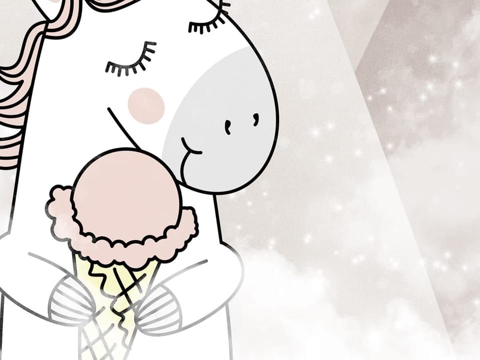 Fototapeta Jednorożce na tle pastelowych gór fragment #1