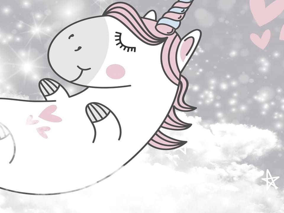 Fototapeta Jednorożce na tle pastelowych gór fragment #2