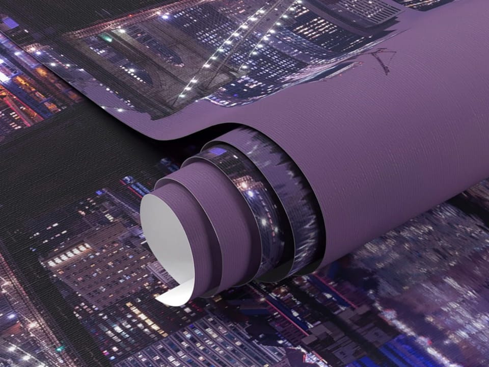 Fototapeta Nocny most z wieżowcami fragment #1