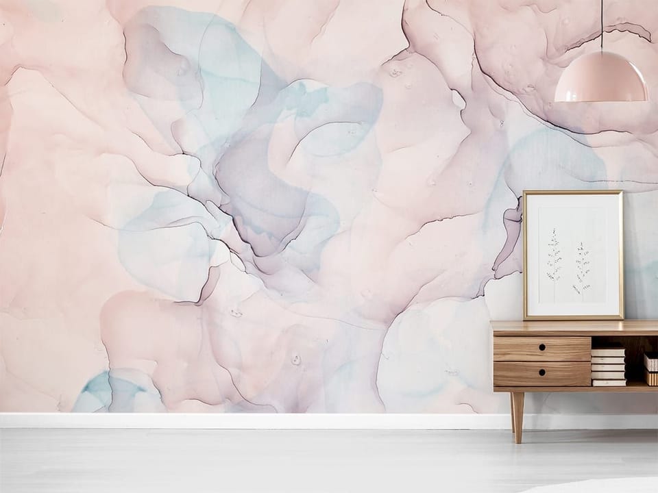 Fototapeta Abstrakcyjne Plamy w Pastelowych Kolorach we wnętrzu przedpokoju