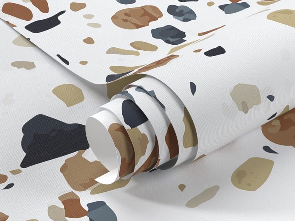 Fototapeta Kolorowy wzór terrazzo na jasnym tle fragment #1