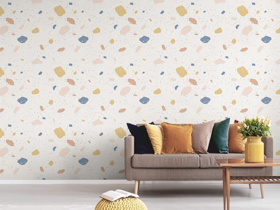 Fototapeta Kolorowe Abstrakcje Lastryko we wnętrzu salonu